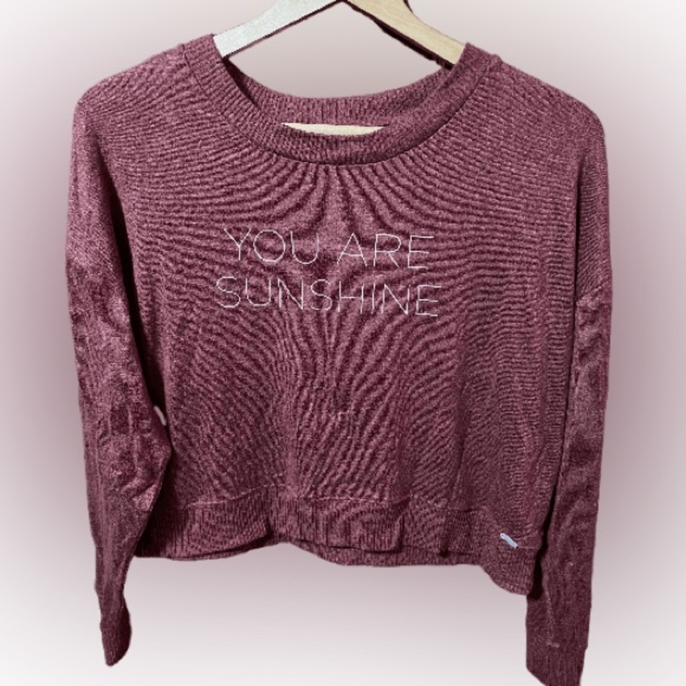 Gilly Hicks You are Sunshine cropped long sleeve sweater size small
